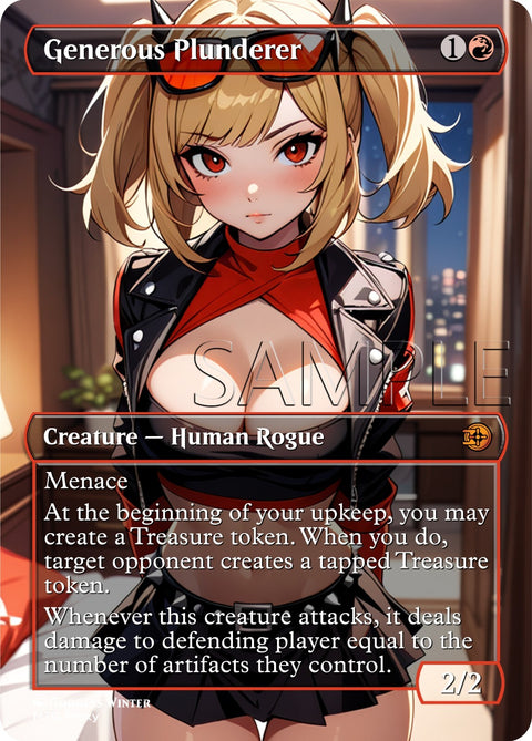 MTG - Generous Plunderer - Fanart Borderless Style - EDH / Playtest