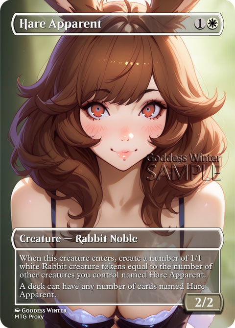 MTG - Hare Apparent - Fanart Borderless Style - EDH / Playtest