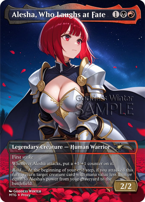 MTG - Alesha, Who Laughs at Fate - Fanart Borderless Style - EDH / Playtest