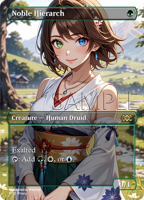 Yuna - Noble Hierarch - Fanart Borderless Style Card for EDH / Playtest - FFX