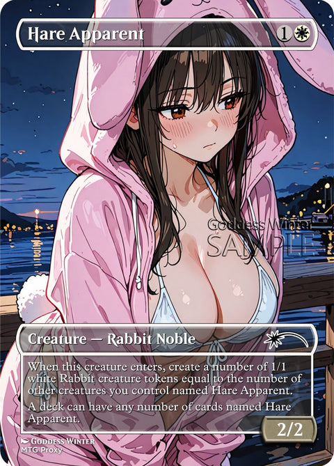 MTG - Hare Apparent - Fanart Borderless Style - EDH / Playtest