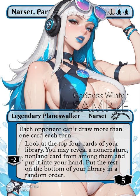 MTG - Narset, Parter of Veils - Fanart Borderless Style - EDH / Playtest