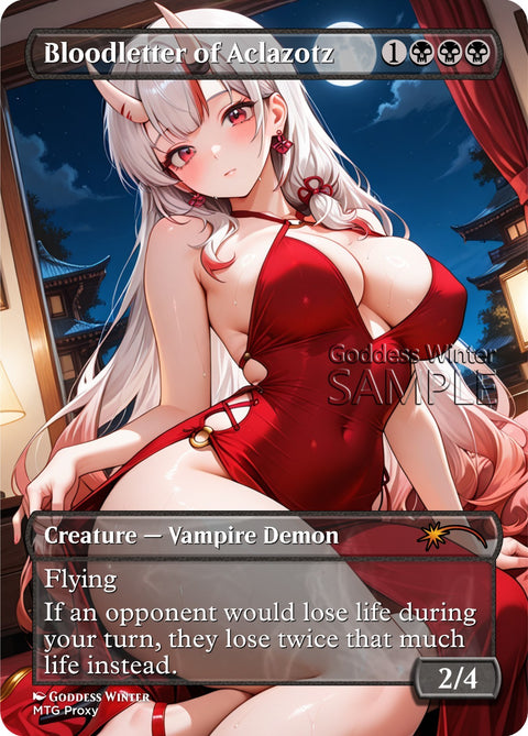 MTG - Bloodletter of Aclazotz - Fanart Borderless Style - EDH / Playtest