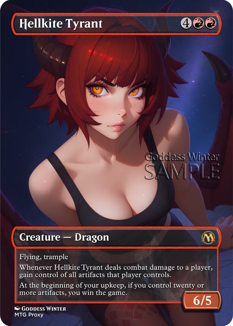 MTG - Hellkite Tyrant - Fanart Borderless Style - EDH / Playtest