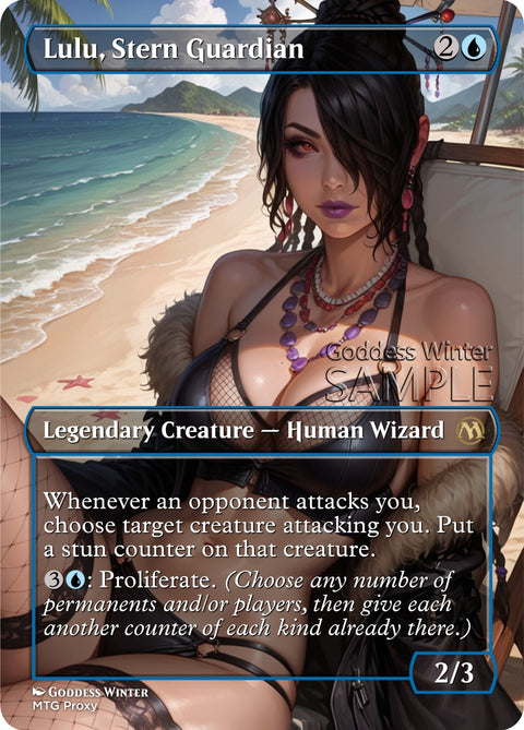 MTG FF - Lulu, Stern Guardian - Fanart Borderless Style - EDH / Playtest