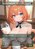 MTG - Scythecat Cub - Fanart Borderless Style - EDH / Playtest