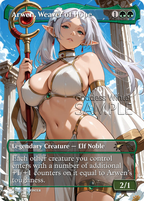 MTG - Arwen, Weaver of Hope - Fanart Borderless Style - EDH / Playtest