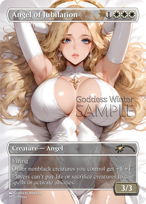 MTG - Angel of Jubilation - Fanart Borderless Style - EDH / Playtest
