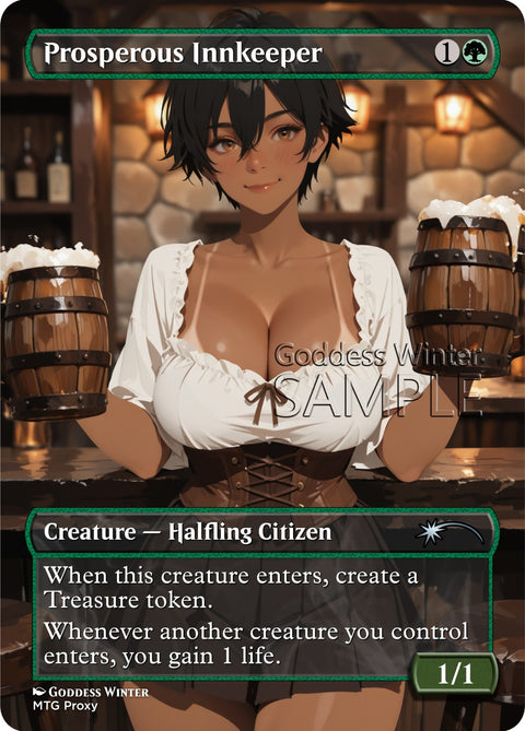 MTG - Prosperous Innkeeper - Fanart Borderless Style - EDH / Playtest