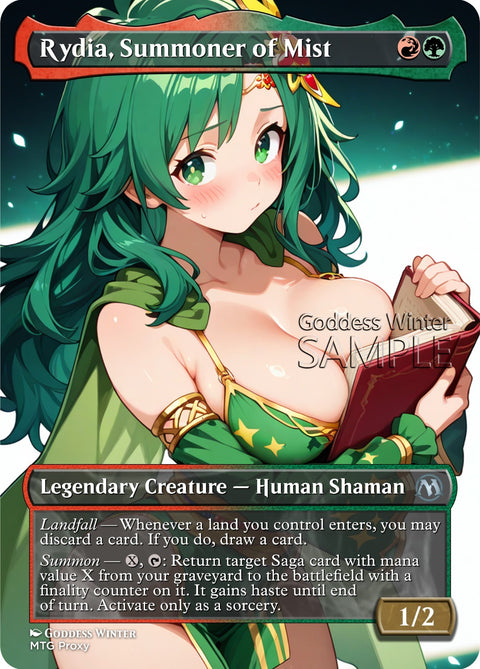 MTG - Rydia, Summoner of Mist - Fanart Borderless Style - EDH / Playtest