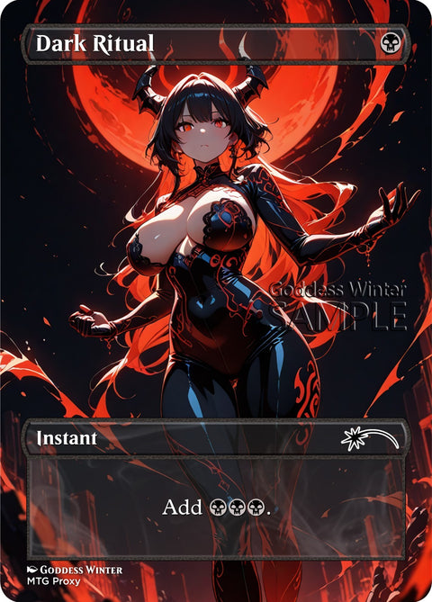 MTG - Dark Ritual - Fanart Borderless Style - EDH / Playtest