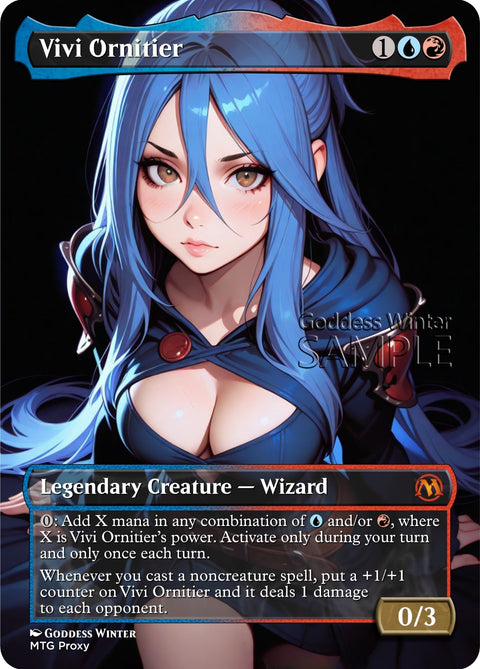 MTG - Vivi Ornitier - Fanart Borderless Style - EDH / Playtest
