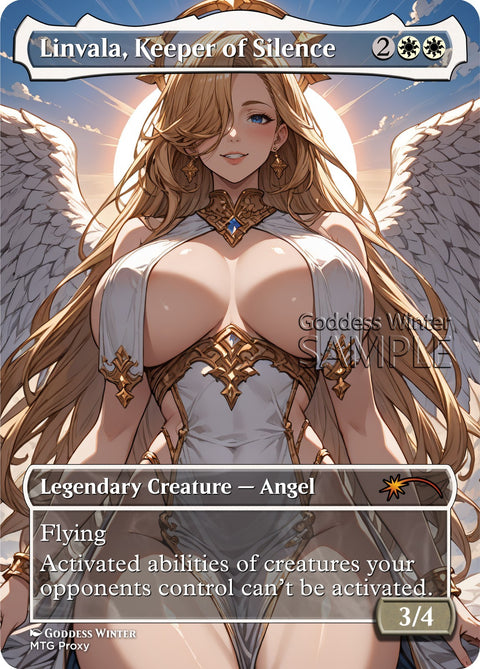 MTG - Linvala, Keeper of Silence - Fanart Borderless Style - EDH / Playtest