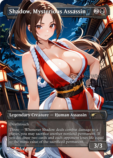 MTG - Shadow, Mysterious Assassin - Fanart Borderless Style - EDH / Playtest