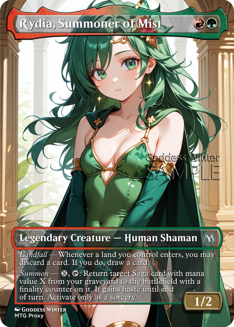 MTG - Rydia, Summoner of Mist - Fanart Borderless Style - EDH / Playtest