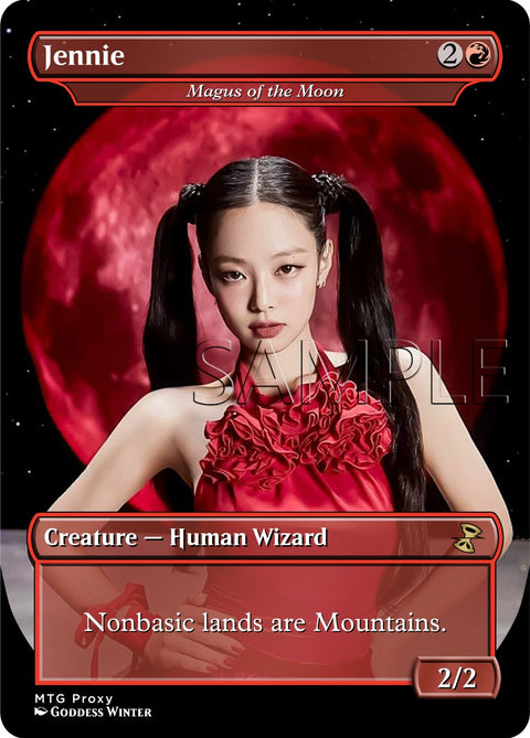 BLACKPINK Jennie - Magus of the Moon - Borderless Card EDH / Playtest -MTG- KPOP