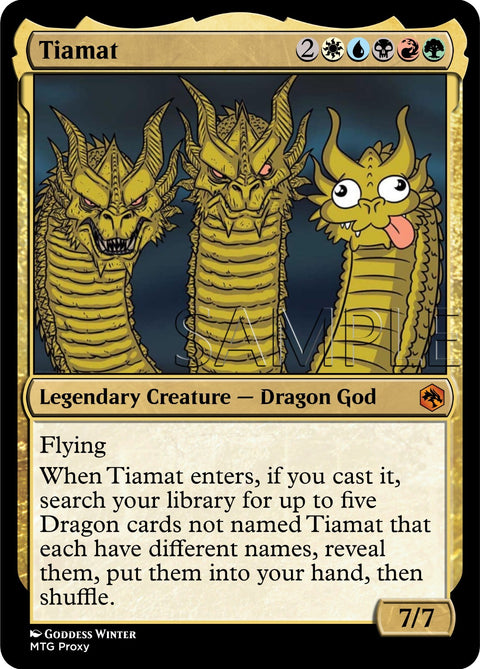 MTG - Tiamat - Fanart - Classic Style Card For EDH / Playtest