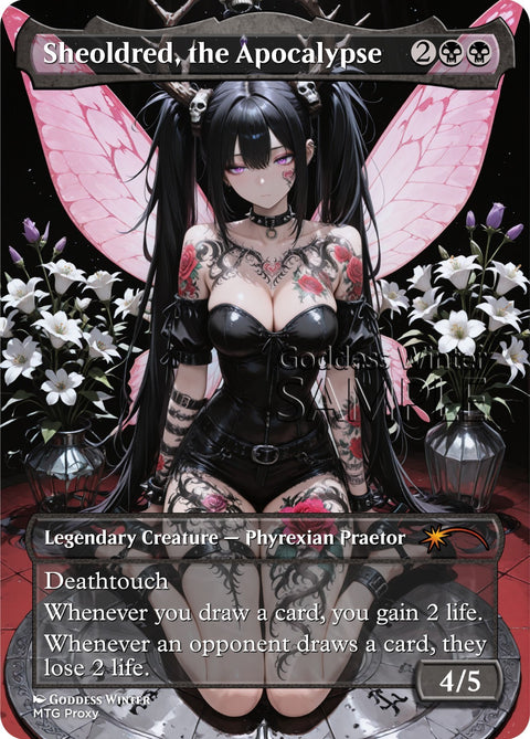 MTG - Sheoldred, the Apocalypse - Fanart Borderless Style - EDH / Playtest