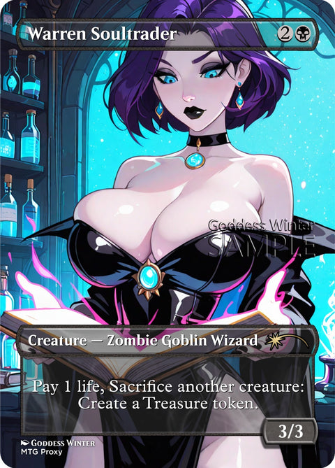 MTG - Warren Soultrader - Fanart Borderless Style - EDH / Playtest