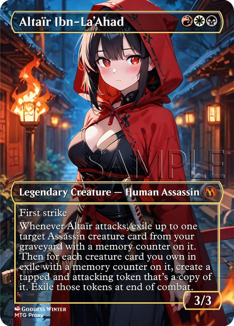 MTG - Altaïr Ibn-La'Ahad - Fanart Borderless Style - EDH / Playtest
