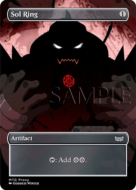 FMA- Fullmetal Alchemist- Sol Ring - Fanart - Borderless Card -EDH / Playtest