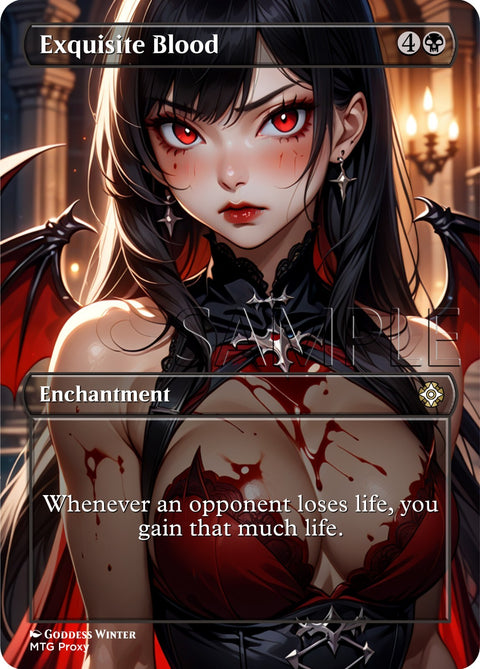 MTG - Exquisite Blood - Fanart Borderless Style Card for EDH / Playtest