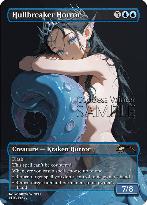 MTG - Hullbreaker Horror - Fanart Borderless Style - EDH / Playtest