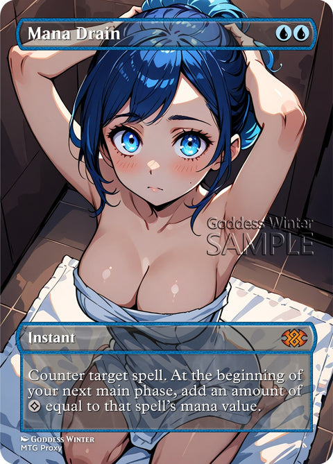 MTG - Mana Drain - Fanart Borderless Style - EDH / Playtest