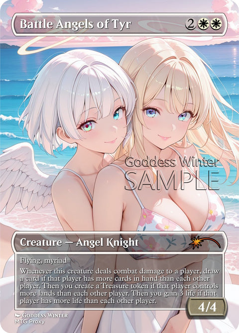 MTG - Battle Angels of Tyr - Fanart Borderless Style - EDH / Playtest