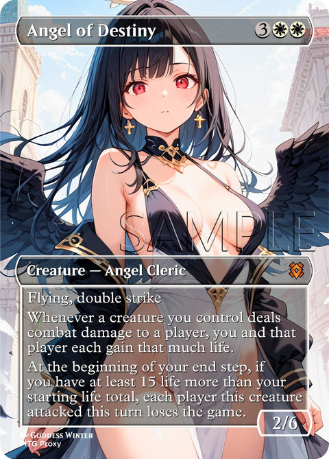 MTG - Angel of Destiny - Fanart Borderless Style - EDH / Playtest