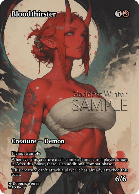 MTG - Bloodthirster - Fanart Borderless Style - EDH / Playtest