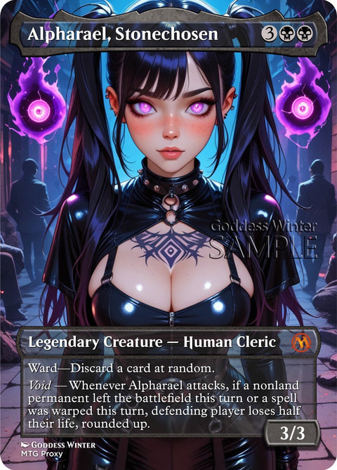 MTG - Alpharael, Stonechosen - Fanart Borderless Style - EDH / Playtest