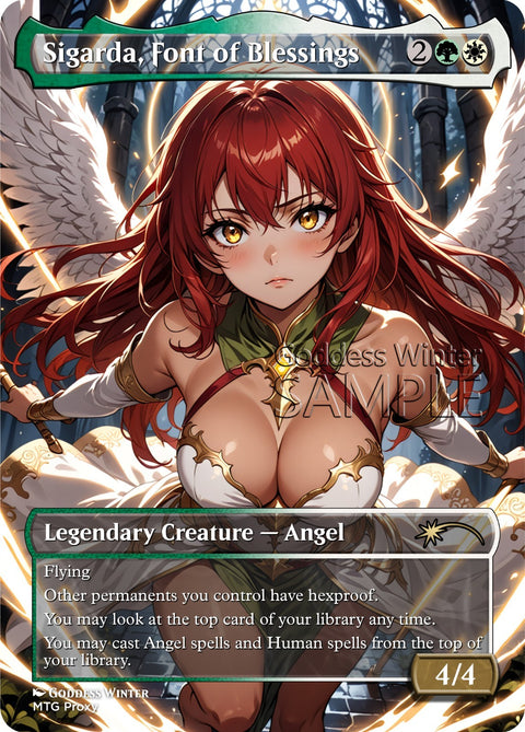 MTG - Sigarda, Font of Blessings - Fanart Borderless Style - EDH / Playtest