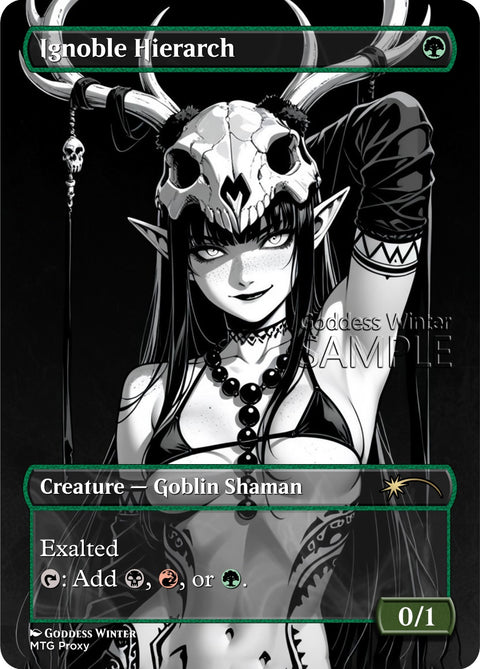 MTG - Ignoble Hierarch - Fanart Borderless Style - EDH / Playtest