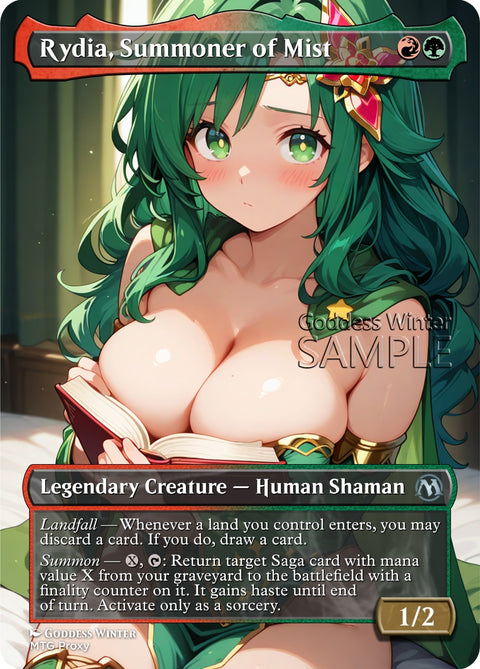 MTG - Rydia, Summoner of Mist - Fanart Borderless Style - EDH / Playtest