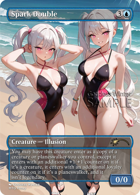 MTG - Spark Double - Fanart Borderless Style - EDH / Playtest