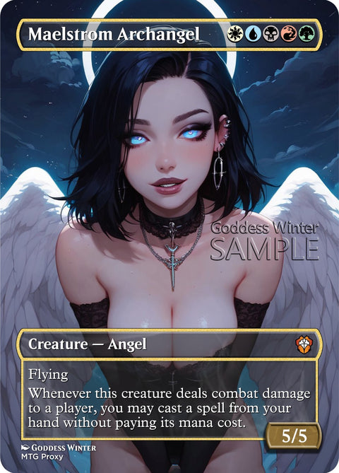 MTG - Maelstrom Archangel - Fanart Borderless Style - EDH / Playtest