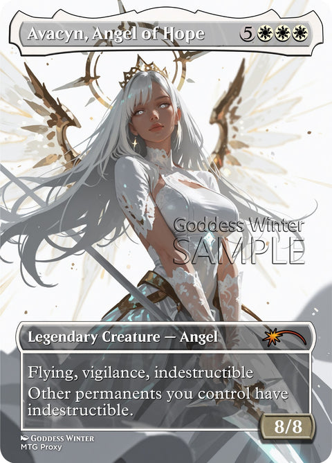 MTG - Avacyn, Angel of Hope - Fanart Borderless Style - EDH / Playtest