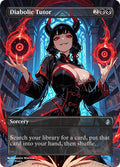 MTG - Diabolic Tutor - Fanart Borderless Style - EDH / Playtest