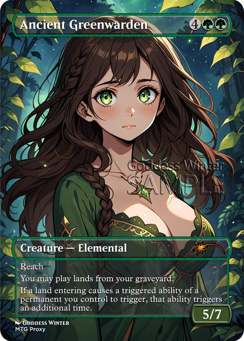 MTG - Ancient Greenwarden - Fanart Borderless Style - EDH / Playtest