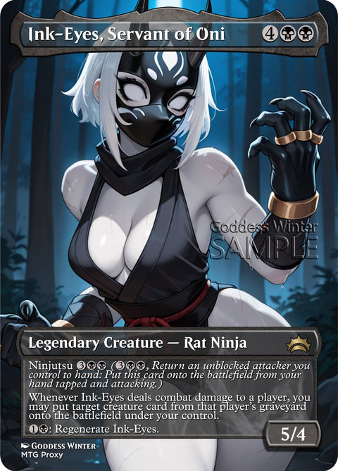 MTG - Ink-Eyes, Servant of Oni - Fanart Borderless Style - EDH / Playtest