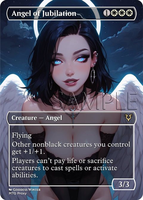 MTG - Angel of Jubilation - Fanart Borderless Style - EDH / Playtest