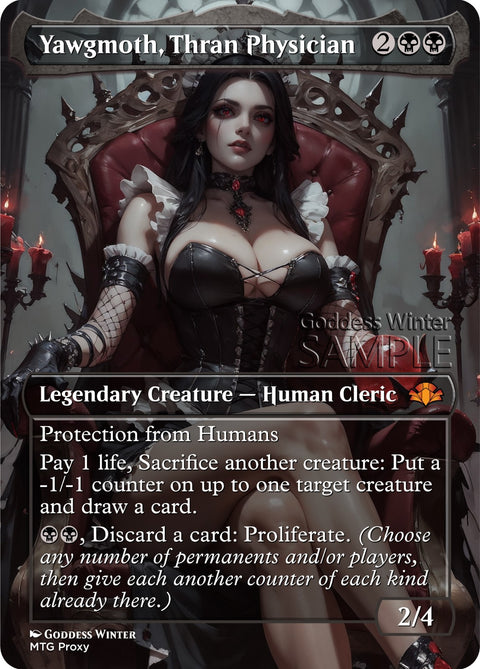 MTG - Yawgmoth, Thran Physician - Fanart Borderless Style - EDH / Playtest