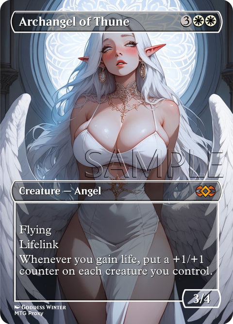 MTG - Archangel of Thune - Fanart Borderless Style - EDH / Playtest