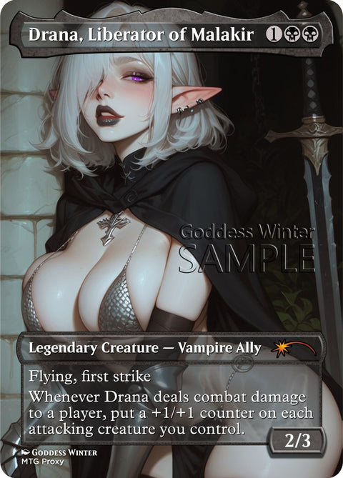 MTG - Drana, Liberator of Malakir - Fanart Borderless Style - EDH / Playtest