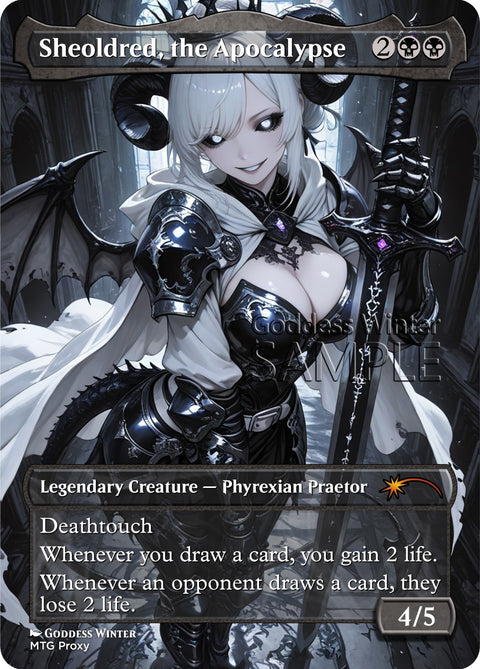 MTG - Sheoldred, the Apocalypse - Fanart Borderless Style - EDH / Playtest