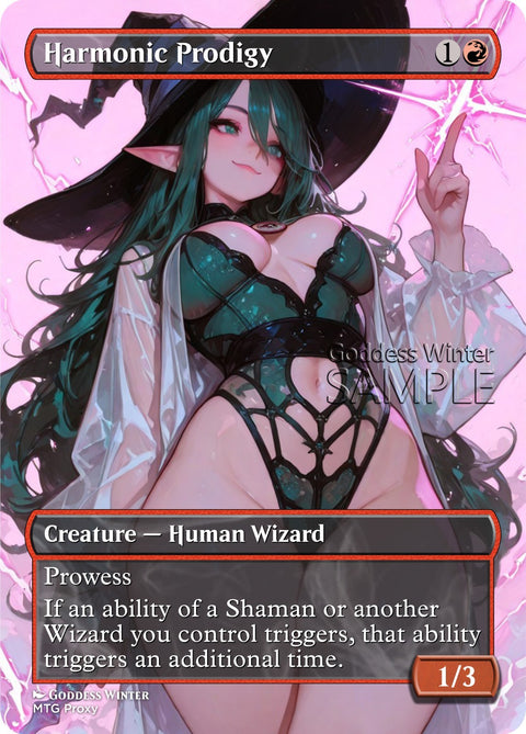 MTG - Harmonic Prodigy - Fanart Borderless Style - EDH / Playtest