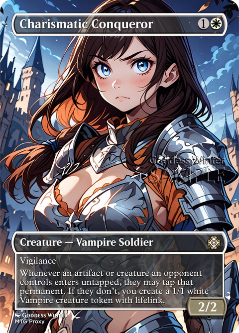 MTG - Charismatic Conqueror - Fanart Borderless Style - EDH / Playtest