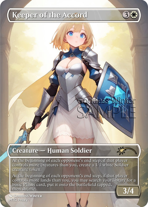 MTG - Keeper of the Accord - Fanart Borderless Style - EDH / Playtest