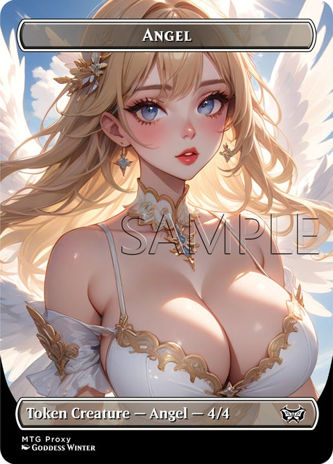 2-Sided Token Card - Angel / Vampire - Fanart Borderless Style - EDH / Playtest